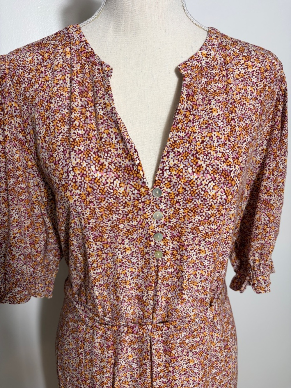 Rails Floral Pink Button-Front Maxi Dress Large - Picture 3 of 8